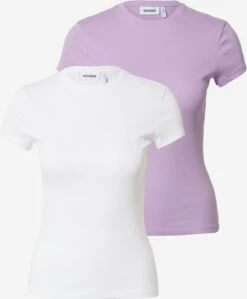 WEEKDAY T-shirts T-shirt Femme Violet Clair / Blanc