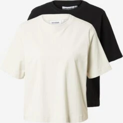 WEEKDAY T-shirts T-shirt Femme Gris Clair / Noir