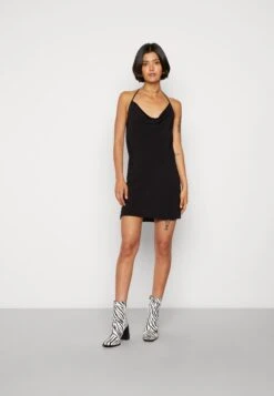 WEEKDAY Halter Mini Slip Dress - Robe De Soirée - Black