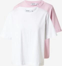 WEEKDAY T-shirts T-shirt Femme Rose / Blanc