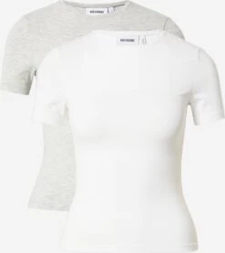 WEEKDAY T-shirts T-shirt Femme Gris Chiné / Blanc