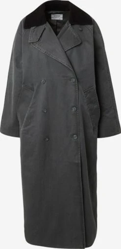 WEEKDAY Trenchs Manteau Mi-saison Jones Femme Anthracite