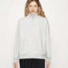 WEEKDAY Essence Half Zip - Sweatshirt - Light Grey Melange