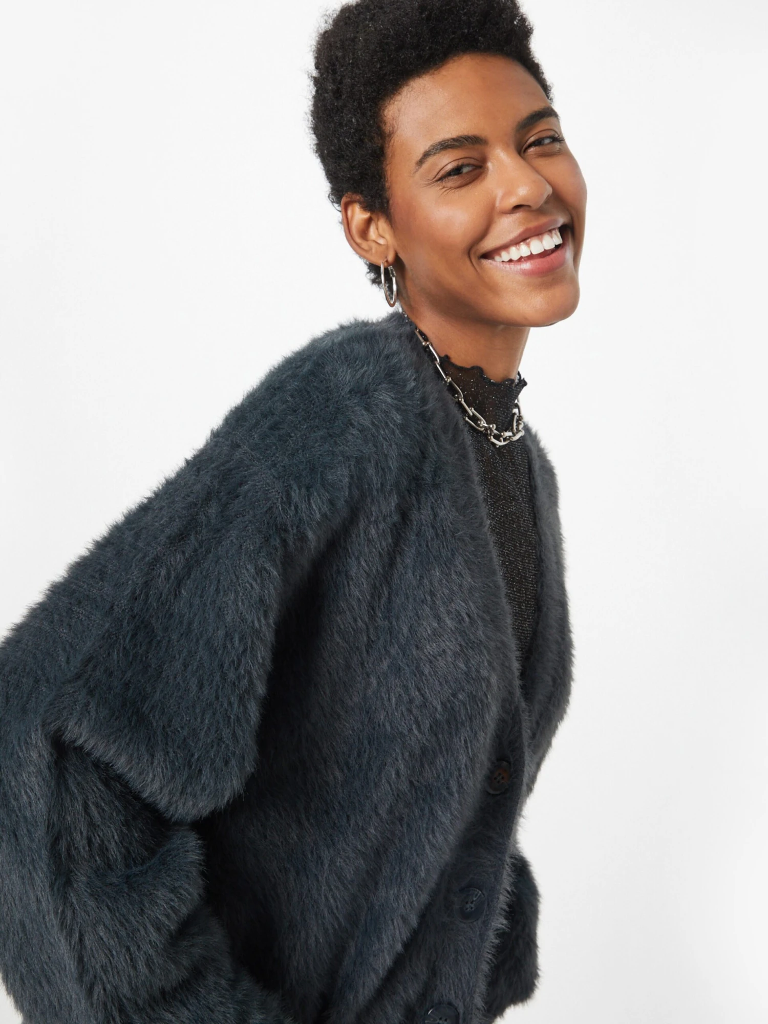 WEEKDAY Gilets Cardigan Ally Femme Gris Basalte – Image 2