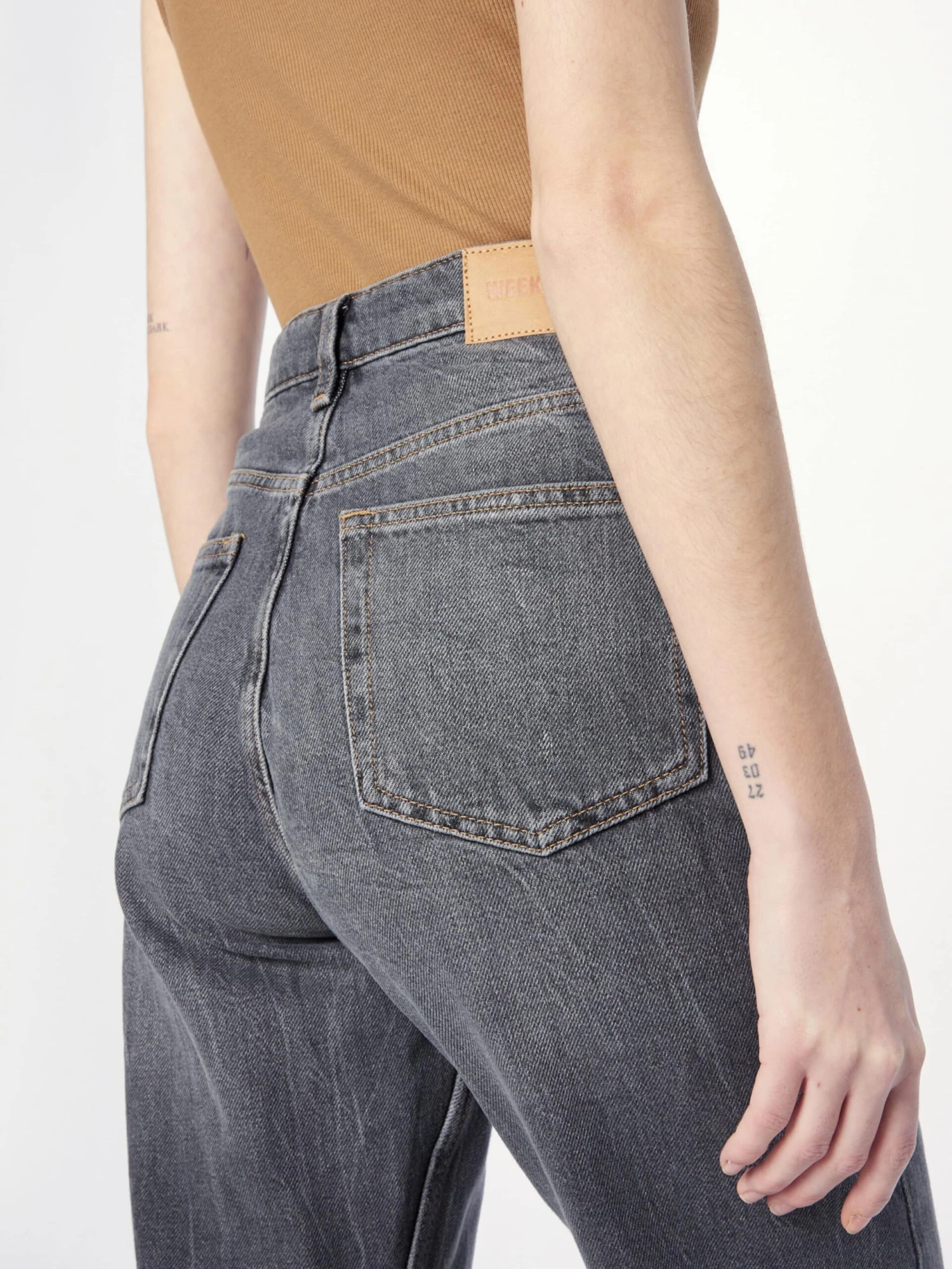 WEEKDAY Droits Regular Jean Femme Gris – Image 2