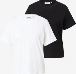 WEEKDAY T-shirts T-shirt Essence Standard Femme Noir / Blanc