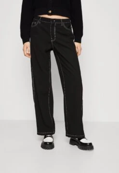 WEEKDAY Abigail Trouser - Pantalon Classique - Black With Contrast Stitching