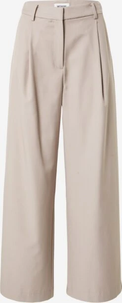 WEEKDAY Pantalons à Pinces Wide Leg Pantalon à Pince Esme Femme Greige