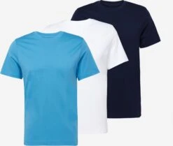 WEEKDAY T-shirts T-Shirt Homme Bleu Marine / Bleu Ciel / Blanc