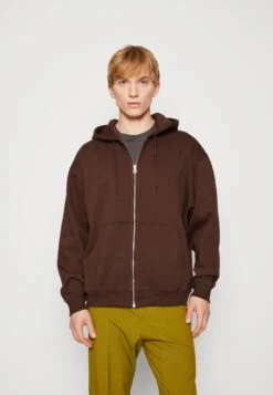WEEKDAY Zip Hoodie - Sweat Zippé - Brown Melange