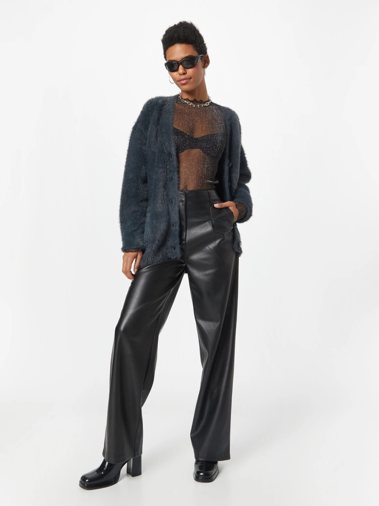 WEEKDAY Gilets Cardigan Ally Femme Gris Basalte – Image 5