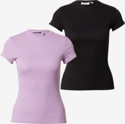 WEEKDAY T-shirts T-shirt Femme Lilas / Noir
