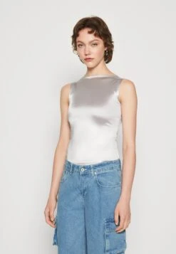 WEEKDAY Annie - Débardeur - Light Grey Metallic
