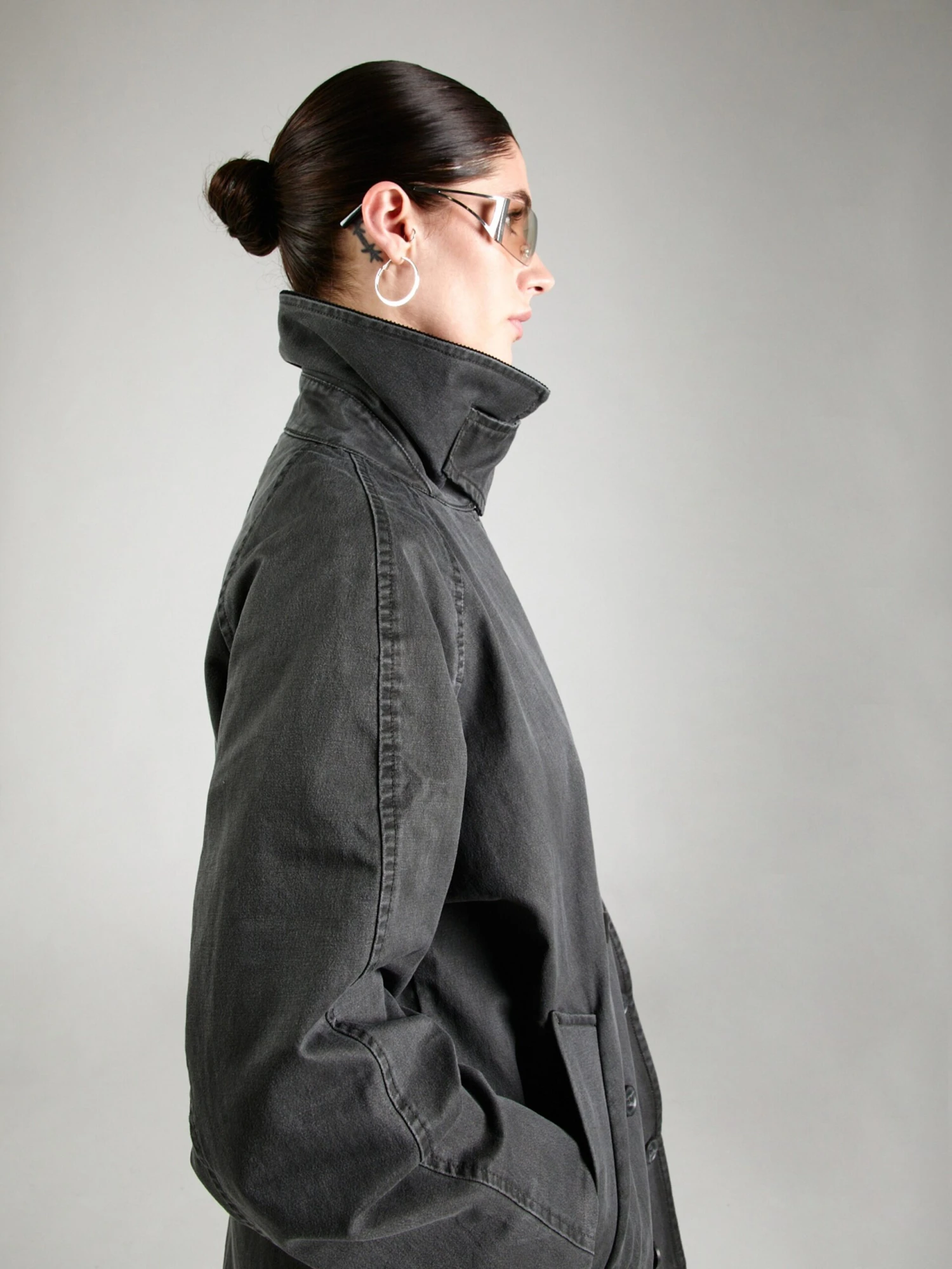WEEKDAY Trenchs Manteau Mi-saison Jones Femme Anthracite – Image 2