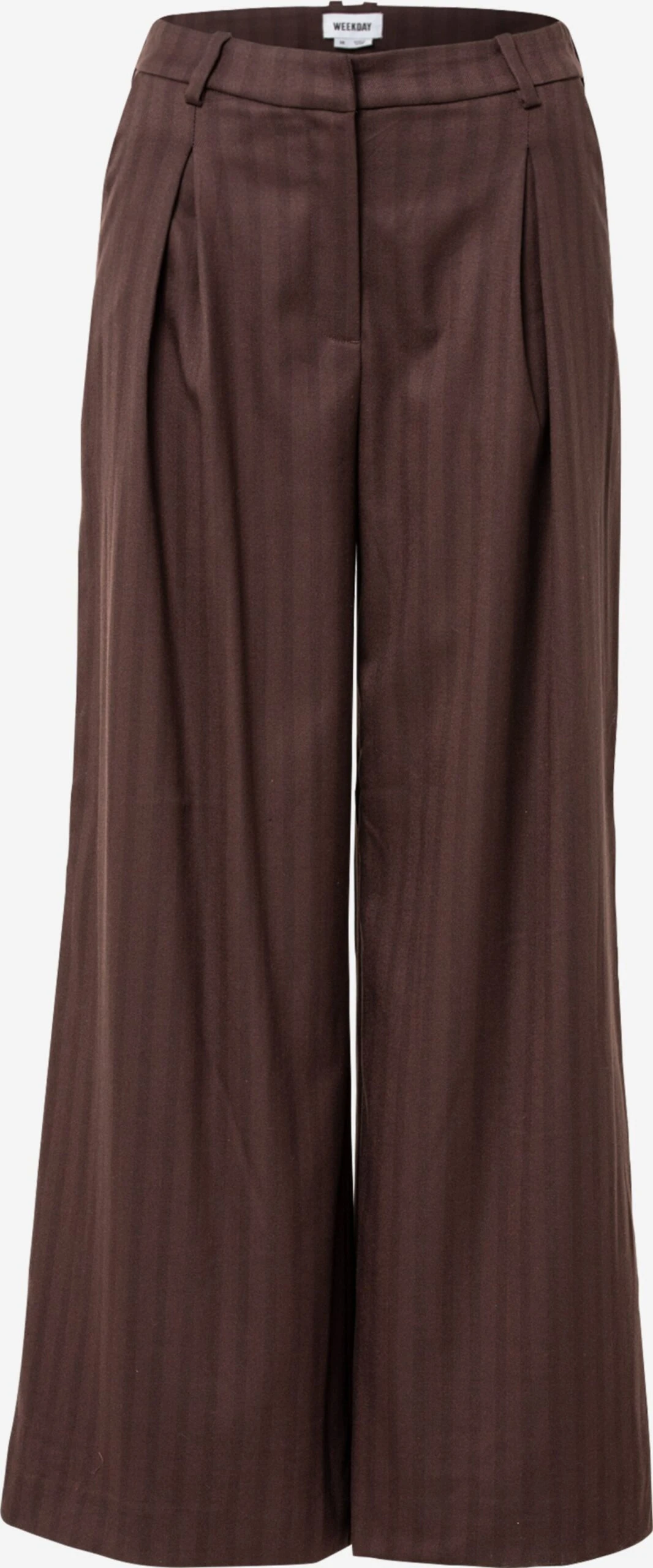 WEEKDAY Pantalons à Pinces Wide Leg Pantalon à Pince Indy Femme Marron / Brun Foncé