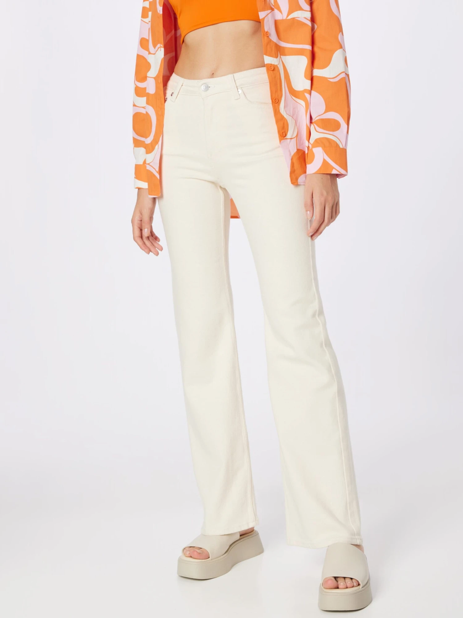 WEEKDAY Droits Regular Jean Femme Crème – Image 3