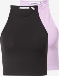 WEEKDAY Crop Tops Haut Femme Violet / Noir