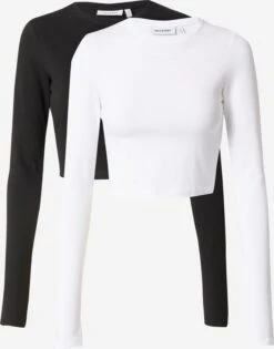 WEEKDAY T-shirts Ă Manches Longues T-shirt Femme Noir / Blanc