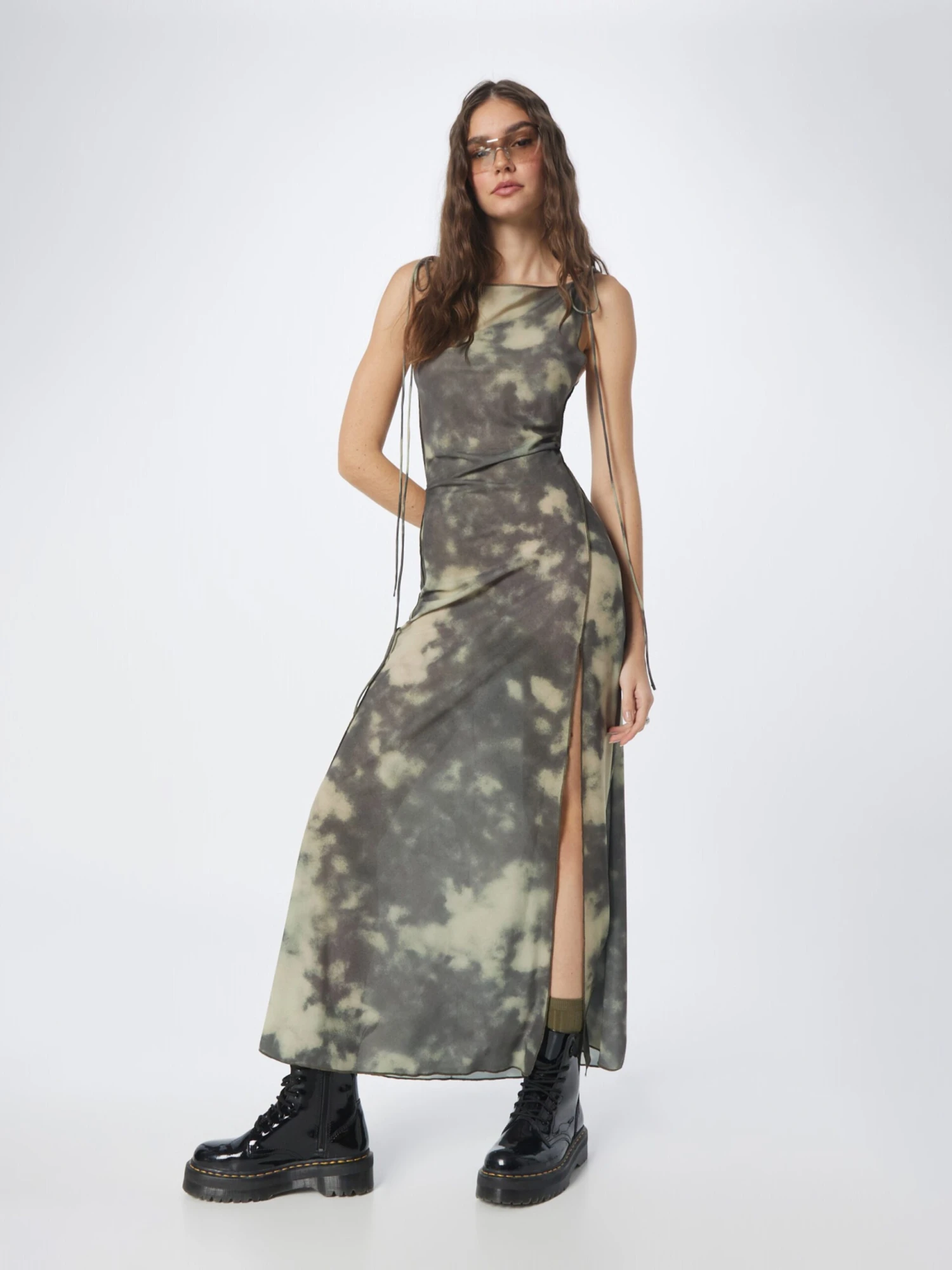 WEEKDAY Robes Longues Robe Quinn Femme Kaki / Vert Pastel â Image 5