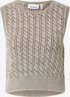 WEEKDAY Pulls Maille Fine Pull-over Joy Femme Beige Foncé