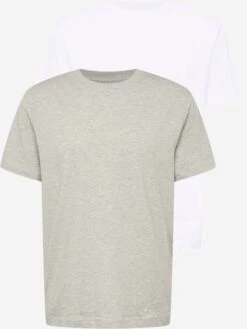 WEEKDAY T-shirts T-Shirt Homme Gris Chiné / Blanc
