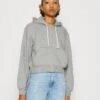 WEEKDAY Volume Zip Hoodie - Sweat Zippé - Mid Grey Melange