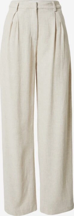 WEEKDAY Pantalons Larges Wide Leg Pantalon à Pince Lilah Femme Blanc Naturel
