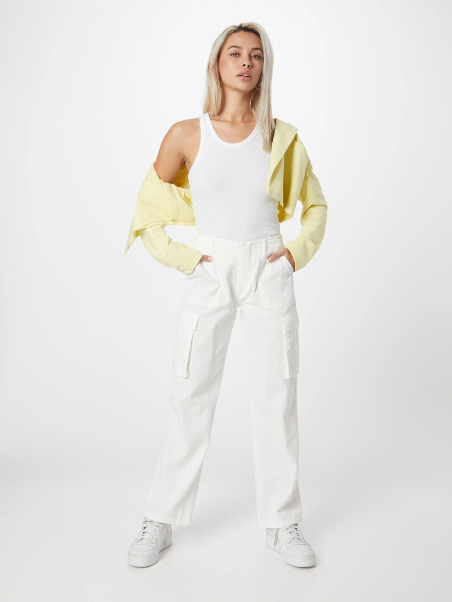 WEEKDAY Débardeurs Haut Femme Bleu Fumé / Noir / Blanc – Image 5